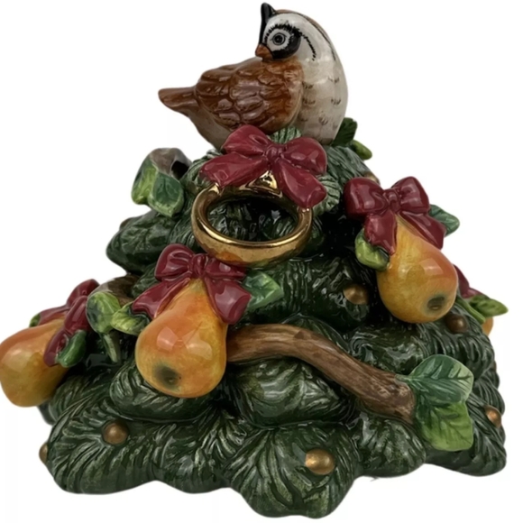 Fitz & Floyd 12 Days of Christmas Five Golden Rings Lidded Box - Picture 2 of 11